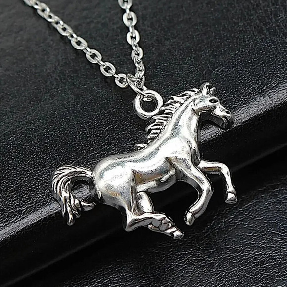 Sterling Silver Horse Necklace Earrings Set HorseBit, Snaffle, D Ring Charm - Picture 2 of 11